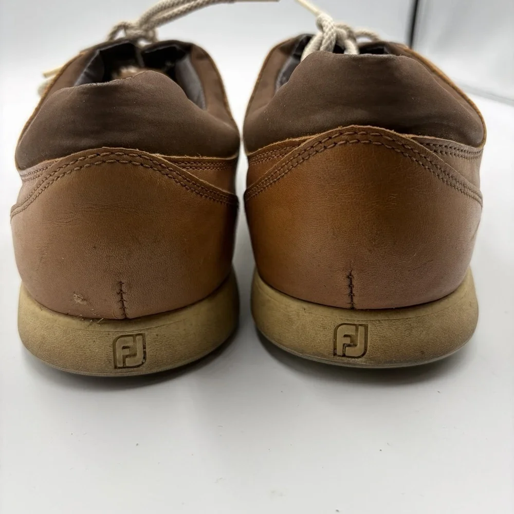 Footjoy‎ Contour Golf Shoes Brown Leather Lace Up Shoes Mens Sz 11 M Spikeless